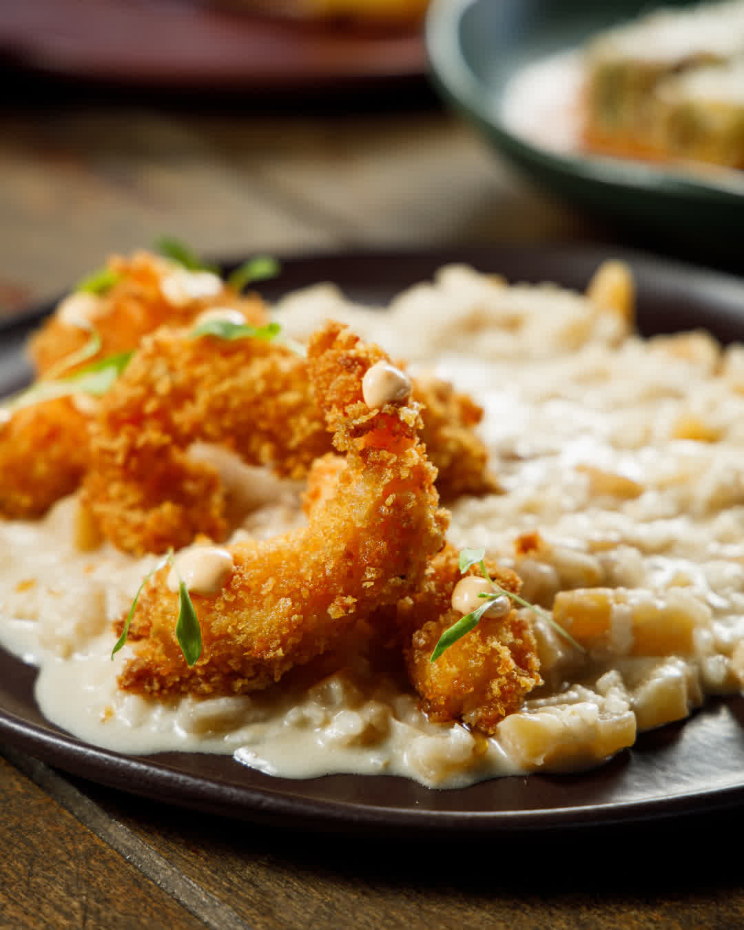 Risoto de abacaxi e camarão